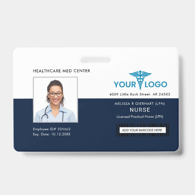 Tarjeta De Identificación Business Logo and Employees Photo ID (Parte frontal)