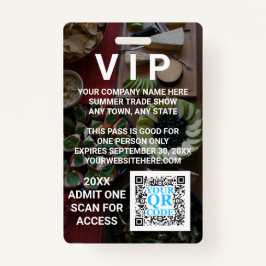 Tarjeta De Identificación Business QR Code Dark Photo Guay Promo Event VIP