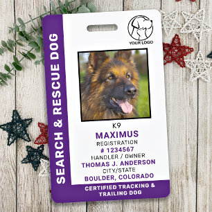 Tarjeta De Identificación Búsqueda y rescate de perros Identificación de Per