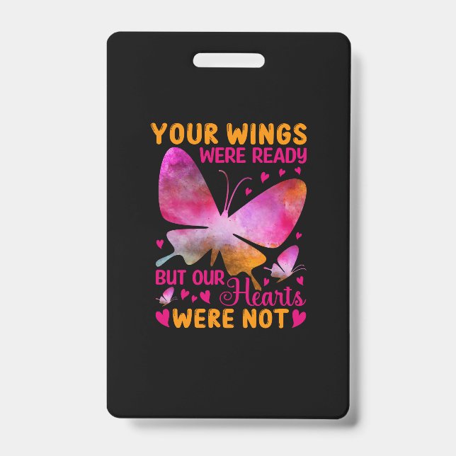 Tarjeta De Identificación Butterfly Gift | Our Wings Were Ready (Parte frontal)