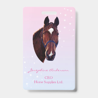 Tarjeta De Identificación Caballo con estrella blanca