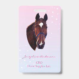 Tarjeta De Identificación Caballo con estrella blanca