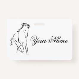 Tarjeta De Identificación Caballo en ejecución de color negro