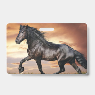 Tarjeta De Identificación Caballo Negro Hermoso