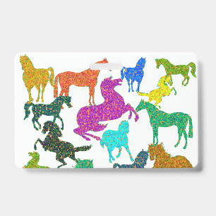 Tarjeta De Identificación Caballos Arcoíris - "¡Loca por los Caballos!"