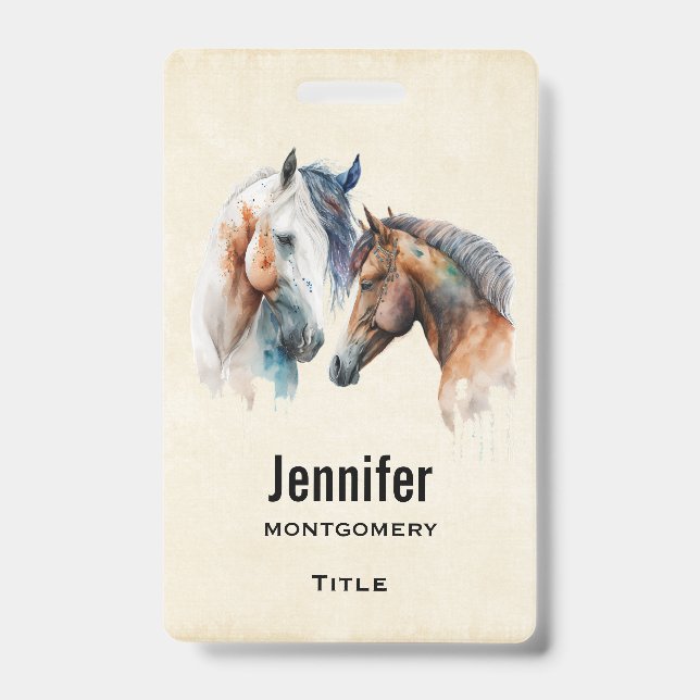 Tarjeta De Identificación Caballos Hermosos Estilo Western Boho (Parte frontal)