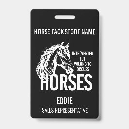 Tarjeta De Identificación Caballos introvertidos ventas divertidas en tienda