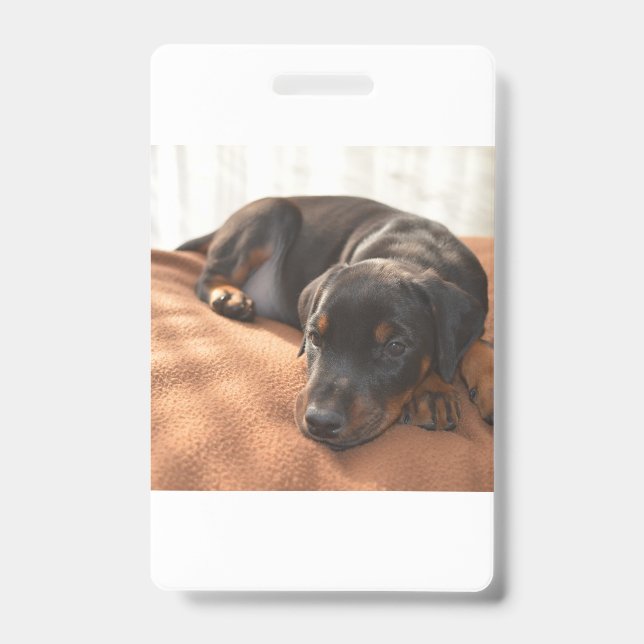 Tarjeta De Identificación cachorro de doberman pinscher (Parte frontal)