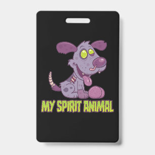 Tarjeta De Identificación Cachorro Zombi es mi animal espiritual