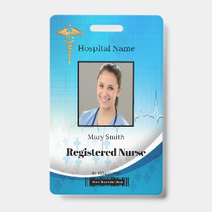 Tarjeta De Identificación Caduceo Cruz Identificación Médica Vertical Fotogr