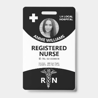 Tarjeta De Identificación Caduceo de enfermera registrada identificación fot