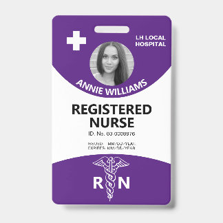 Tarjeta De Identificación Caduceo de enfermera registrada y logotipo identif