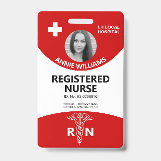 Tarjeta De Identificación Caduceo de enfermera registrada y logotipo identif