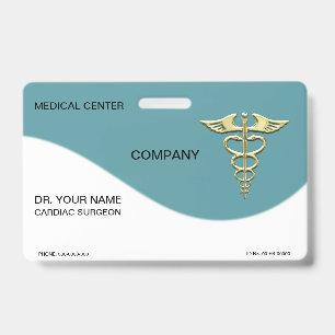 Tarjeta De Identificación Caduceo del oro