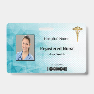 Tarjeta De Identificación Caduceo Identificación Médica Geométrica Fotográfi