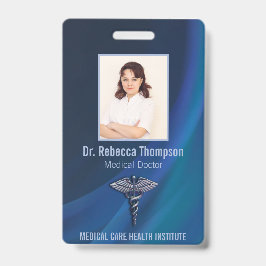 Tarjeta De Identificación Caduceus Chrome Dark Holographic Medical ID