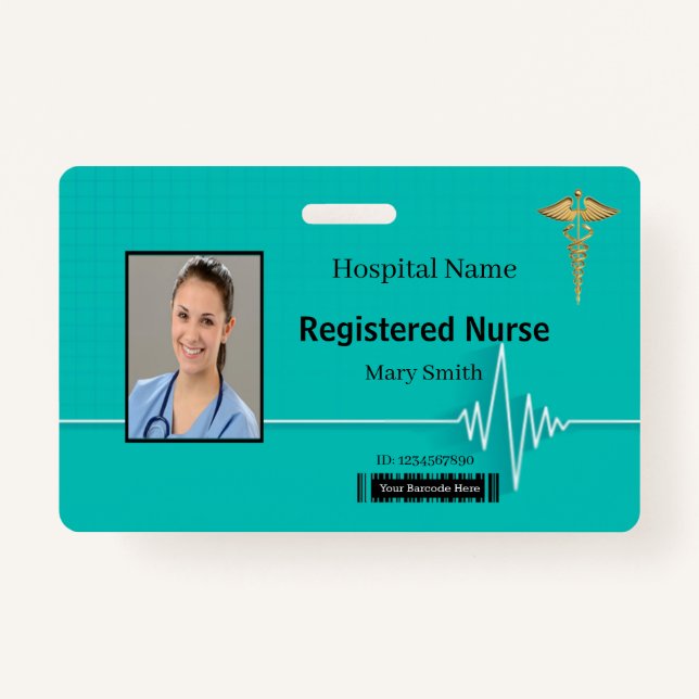 Tarjeta De Identificación Caduceus Heartbeat Medical ID (Anverso)