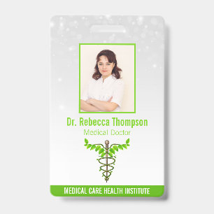 Tarjeta De Identificación Caducto médico alternativo Verde deja identificaci