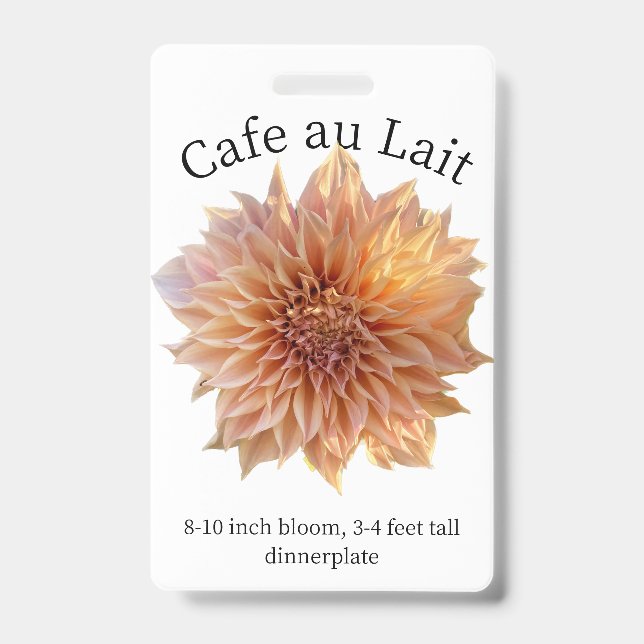 Tarjeta De Identificación Cafe au Lait Dahlia ID Badge (Parte frontal)
