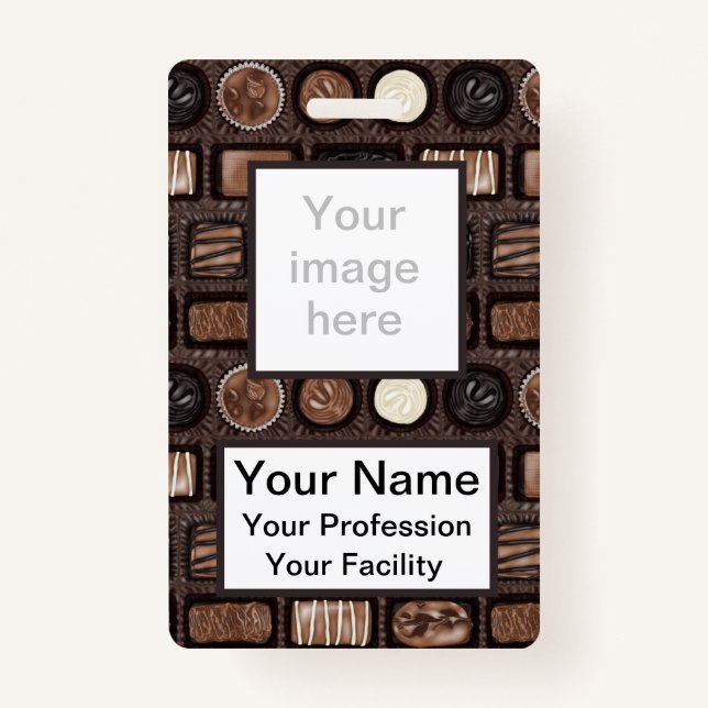 Tarjeta De Identificación Caja personalizado de la insignia de los chocolate (Anverso)