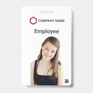 Tarjeta De Identificación Calcomanía de código de barras con foto de emplead