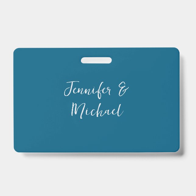 Tarjeta De Identificación Caligrafía azul oceánica minimalista profesional (Parte frontal)