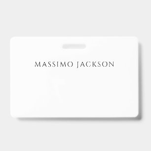 Tarjeta De Identificación Caligrafía de nombre propio chic simple negro blan