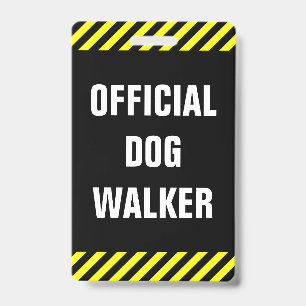 Tarjeta De Identificación "CAMINANTE OFICIAL DEL PERRO"; Insignia negra,