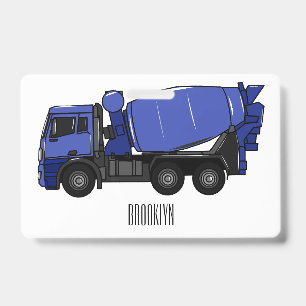 Tarjeta De Identificación Camión de transporte de mezcla de concreto de dibu