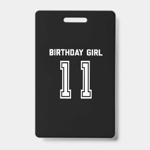 Tarjeta De Identificación Camiseta Cumpleaños 11 Regalo Niña 11 Años