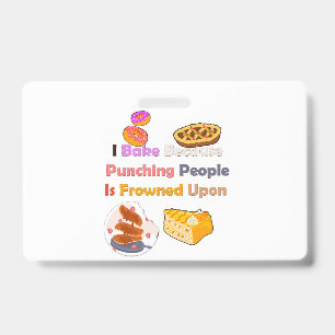 Tarjeta De Identificación Camiseta Divertida de Repostería: Horneo Porque Go