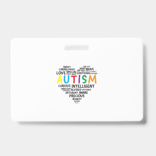 Tarjeta De Identificación Camisetas de Conciencia del Autismo - Camiseta de  (Parte frontal)