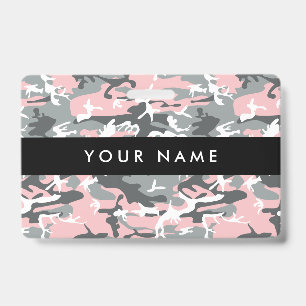 Tarjeta De Identificación Camo rosa y gris, Camuflaje, Militar, Ejército