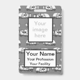 Tarjeta De Identificación Campers personalizados - Insignia gris