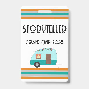 Tarjeta De Identificación Camping Retro Camper de Primos
