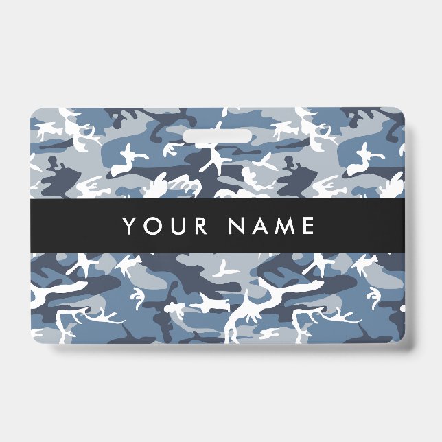 Tarjeta De Identificación Camuflaje azul de nieve en invierno, ejército (Parte frontal)