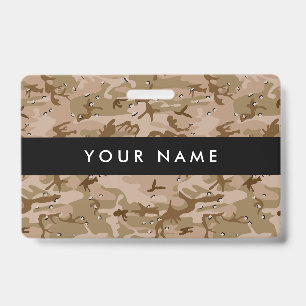 Tarjeta De Identificación Camuflaje del desierto con guijarros, militar, ejé