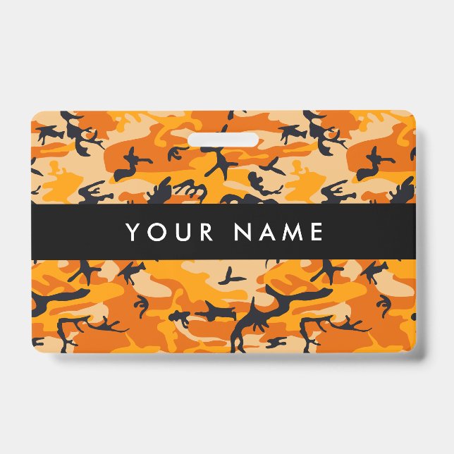Tarjeta De Identificación Camuflaje naranja, militar, ejército (Parte frontal)