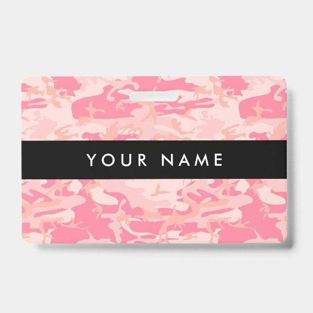 Tarjeta De Identificación Camuflaje rosa, militar, ejército (Parte frontal)