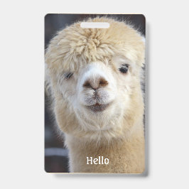 Tarjeta De Identificación Cara de alpaca linda 