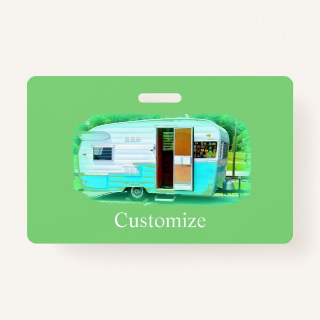 Tarjeta De Identificación Caravana personalizada Camper vintage  (Anverso)
