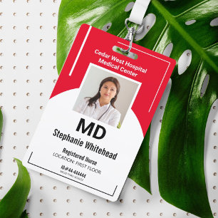 Tarjeta De Identificación Carné de foto de empleado médico personalizado con