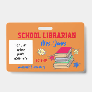 Tarjeta De Identificación Carné de identificación de bibliotecario escolar d