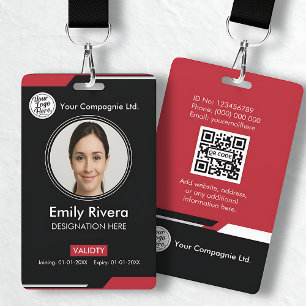 Tarjeta De Identificación Carné de identificación de empleado corporativo bl
