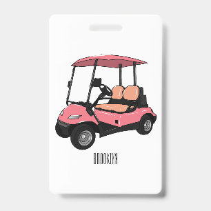 Tarjeta De Identificación Carro de golf / ilustracion personalizado de coche