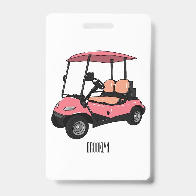 Tarjeta De Identificación Carro de golf / ilustracion personalizado de coche (Parte frontal)