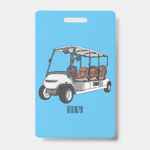 Tarjeta De Identificación Carro de golf / ilustracion personalizado de coche