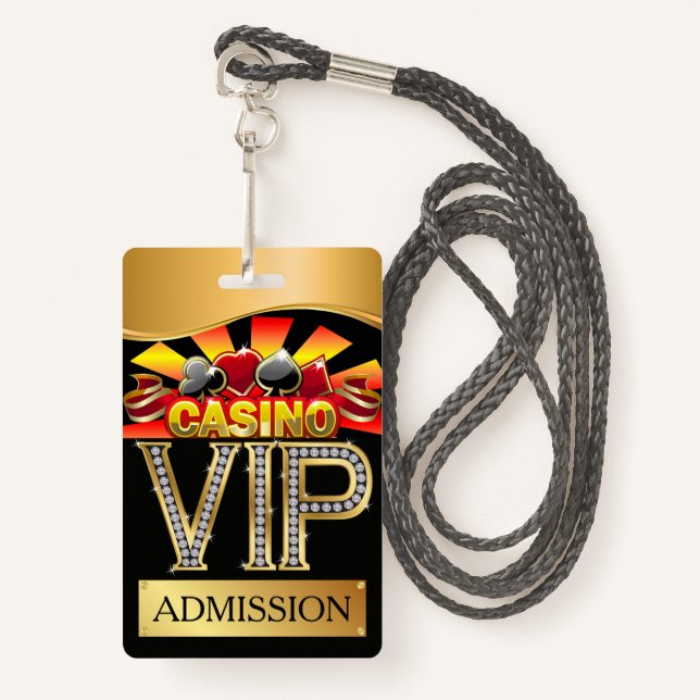 Tarjeta De Identificación CASINO VIP Lanyard BADGE (Anverso son cordón)
