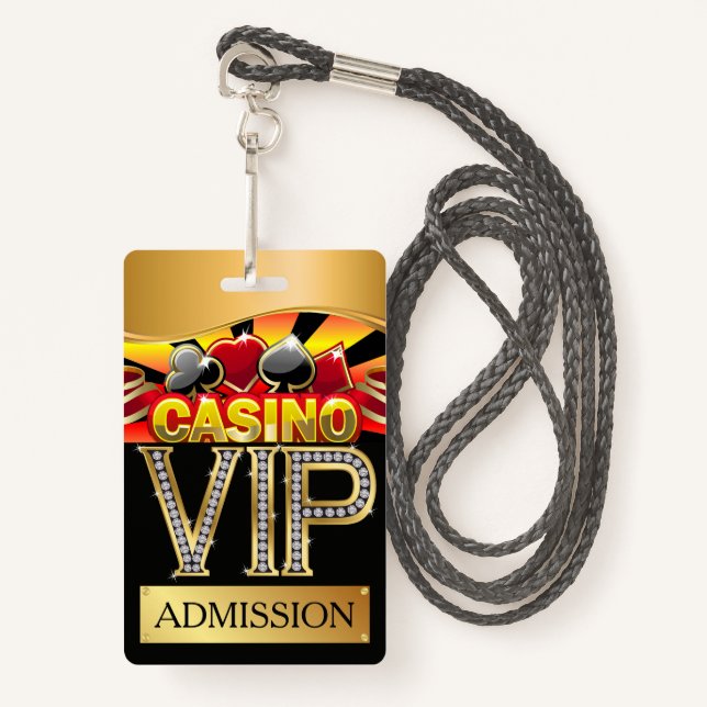 Tarjeta De Identificación CASINO VIP Lanyard BADGE (Anverso son cordón)
