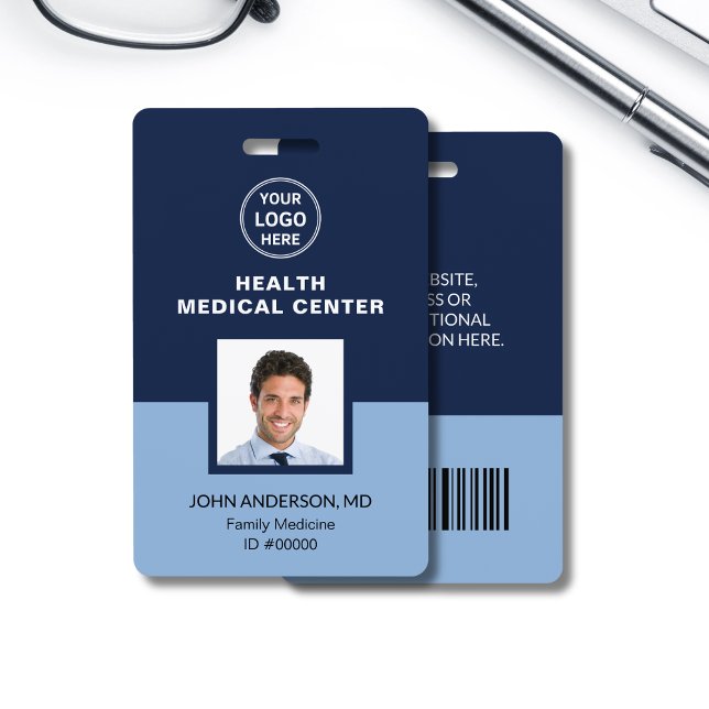 Tarjeta De Identificación Cédula de identificación con código de barras de l (Medical Healthcare Clinic Doctor Bar Code ID Badge)